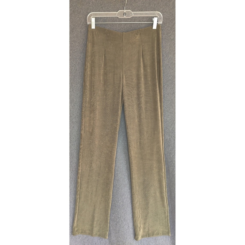 Chicos Traverlers No Tummmy OliveStraight Leg Pants High Rise Stretch Sz 0 (4-6)